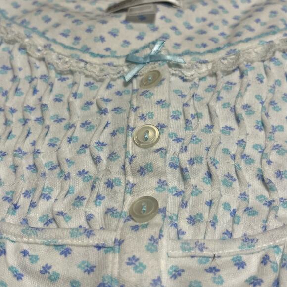 NWT MISS ELAINE COTTON MEDI NIGHTGOWN BLUE FLORAL SZ L - Picture 7 of 10